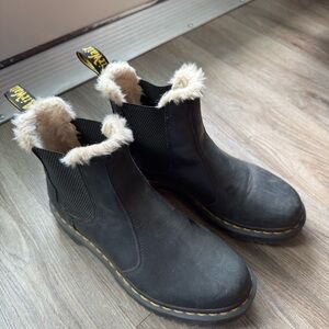Dr. Martens Black Fur-Lined Women's Boots